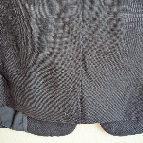 & Other Stories Greyish Blue Relaxed Single-Breasted Silk Linen Blazer, size 2 - Picture 4 of 12